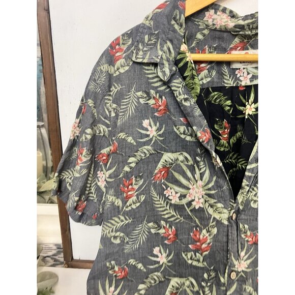 Marine Layer Short Sleeve Button Up Shirt Men's Large Blue Red Popover Hawaii. V - Picture 2 of 6